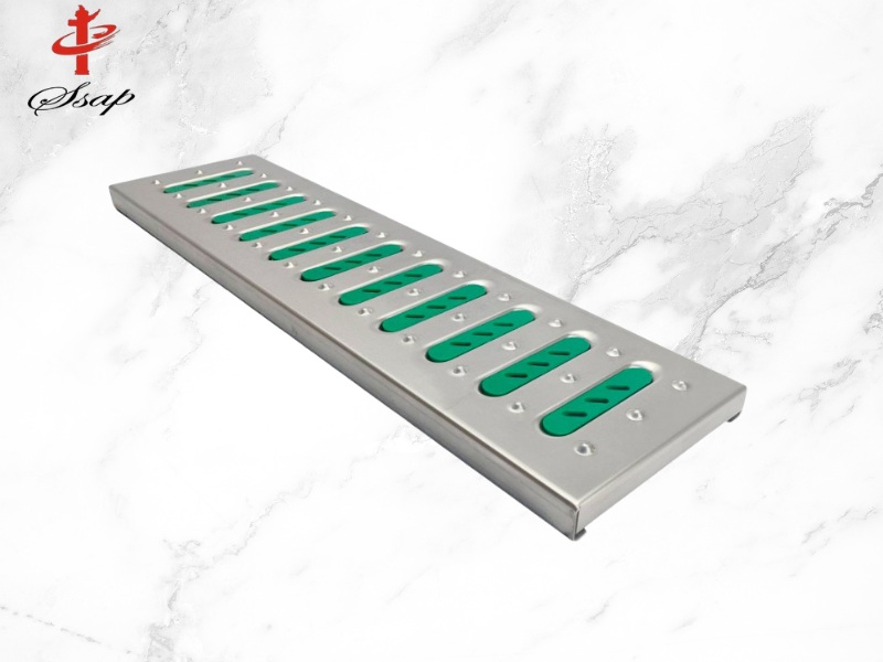 ลายนูนกลมกันลื่นแถบเขียว